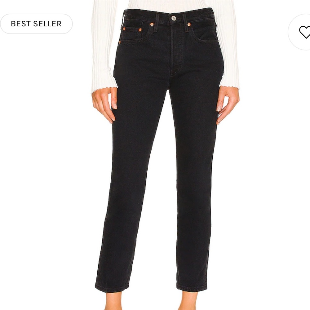 Aritzia exclusive Levi’s 501 wedgie jeans faded black euc size 27
